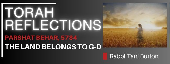 PARSHAT BEHAR 5784 – THE LAND BELONGS TO G-D